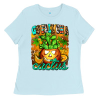 Baby Blue go fall on a cactus Ladies Tee - AdoDesignShop