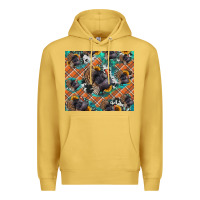 Antique Gold Thanksgiving Turkey sunflower turquoise Premium Hoodie - NancyCooperArtShop