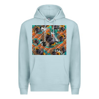 Blue Mist Thanksgiving Turkey sunflower turquoise Premium Hoodie - NancyCooperArtShop