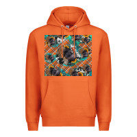 Carrot Thanksgiving Turkey sunflower turquoise Premium Hoodie - NancyCooperArtShop