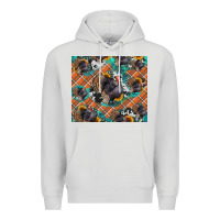 Dove Grey Thanksgiving Turkey sunflower turquoise Premium Hoodie - NancyCooperArtShop