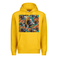 Lemon Thanksgiving Turkey sunflower turquoise Premium Hoodie - NancyCooperArtShop