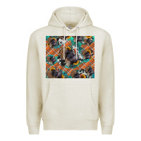 Oatmeal Heather Thanksgiving Turkey sunflower turquoise Premium Hoodie - NancyCooperArtShop