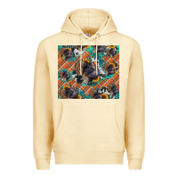 Pina Colada Thanksgiving Turkey sunflower turquoise Premium Hoodie - NancyCooperArtShop