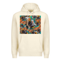 Sandshell Thanksgiving Turkey sunflower turquoise Premium Hoodie - NancyCooperArtShop