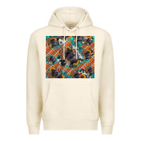 Tofu Thanksgiving Turkey sunflower turquoise Premium Hoodie - NancyCooperArtShop