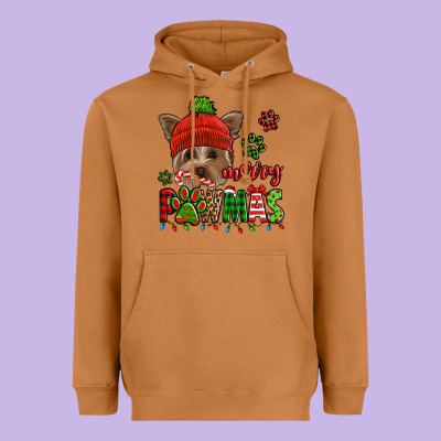 Merry Pawmas Christmas Yorkie Heavyweight Hoodie Designed By Jasminsmagicworld