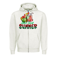 Oatmeal Heather sweet sweet summer Zipper Hoodie - CowhideDigitalArt