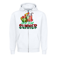 White sweet sweet summer Zipper Hoodie - CowhideDigitalArt