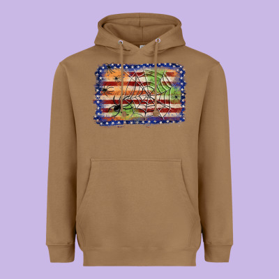 American Flag Halloween Background Heavyweight Hoodie Designed By Jahusdesignshop