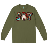 Army Green christmas joy cow Long Sleeve Tee - RanaPortraitStore
