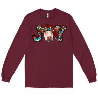 Burgundy christmas joy cow Long Sleeve Tee - RanaPortraitStore