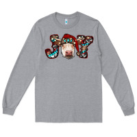 Heather Grey christmas joy cow Long Sleeve Tee - RanaPortraitStore