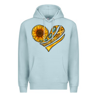 Blue Mist Childhood Cancer Awareness heart Premium Hoodie - NancyCooperArtShop