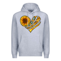 Heather Grey Childhood Cancer Awareness heart Premium Hoodie - NancyCooperArtShop