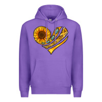 Purple Childhood Cancer Awareness heart Premium Hoodie - NancyCooperArtShop