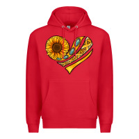 Red Childhood Cancer Awareness heart Premium Hoodie - NancyCooperArtShop