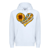White Childhood Cancer Awareness heart Premium Hoodie - NancyCooperArtShop