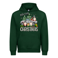 Forest Green merry christmas gnomes truck Urban Hoodie - MaliasSmallBusiness