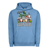 Pigment Pebble Blue merry christmas gnomes truck Urban Hoodie - MaliasSmallBusiness