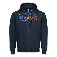 Navy american mama thunderbolt Zipper Hoodie - HRA Design Shop
