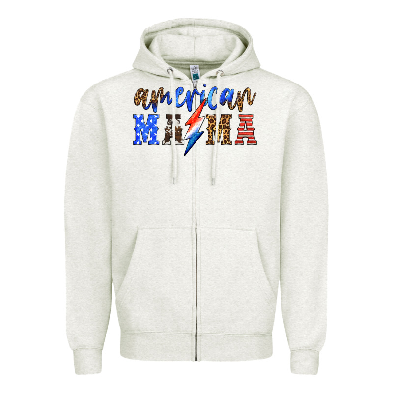 American Mama Thunderbolt Zipper Hoodie by HRA Design Shop | Teevron