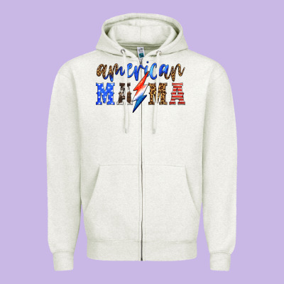 American Mama Thunderbolt Zipper Hoodie Designed By Hra Design Shop