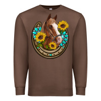 Chestnut western horseshoe horse sunflowers gemstone Premium Sweatshirt - Artiststas
