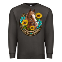 Smoke western horseshoe horse sunflowers gemstone Premium Sweatshirt - Artiststas