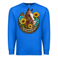 True Royal western horseshoe horse sunflowers gemstone Premium Sweatshirt - Artiststas