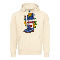 Sandshell american cowboy boot with sunflower Zipper Hoodie - HRA Design Shop
