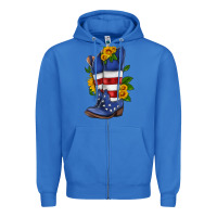 True Royal american cowboy boot with sunflower Zipper Hoodie - HRA Design Shop