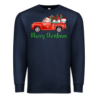 Navy merry christmas truck gnomes Premium Sweatshirt - AdoDesignShop