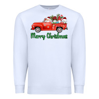 White merry christmas truck gnomes Premium Sweatshirt - AdoDesignShop