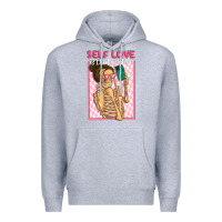 Heather Grey self love is the best love Premium Hoodie - MaliasSmallBusiness