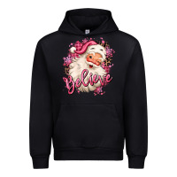 Black believe pink christmas santa claus Urban Hoodie - MaliasSmallBusiness