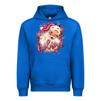 Cobalt believe pink christmas santa claus Urban Hoodie - MaliasSmallBusiness
