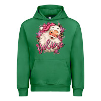 Emerald believe pink christmas santa claus Urban Hoodie - MaliasSmallBusiness