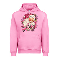 Fuchsia Pink believe pink christmas santa claus Urban Hoodie - MaliasSmallBusiness