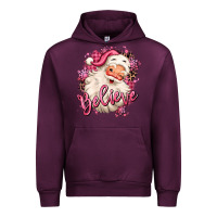 Mauve Wine believe pink christmas santa claus Urban Hoodie - MaliasSmallBusiness