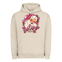 Pigment French Oak believe pink christmas santa claus Urban Hoodie - MaliasSmallBusiness