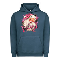 Pigment Midnight Navy believe pink christmas santa claus Urban Hoodie - MaliasSmallBusiness