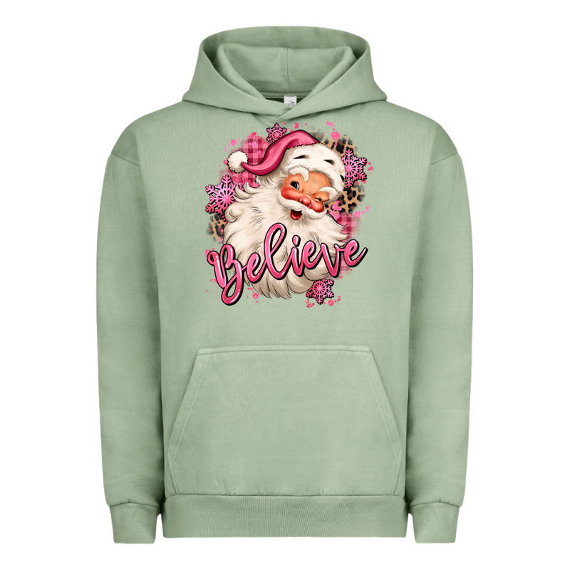 Believe Pink Christmas Santa Claus Urban Hoodie by MaliasSmallBusiness | Teevron
