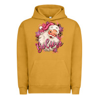 Pigment Peanut Butter believe pink christmas santa claus Urban Hoodie - MaliasSmallBusiness