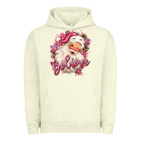 Pigment Pistachio believe pink christmas santa claus Urban Hoodie - MaliasSmallBusiness