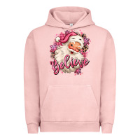 Pigment Salmon believe pink christmas santa claus Urban Hoodie - MaliasSmallBusiness