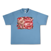 Pebble Blue Valentines Day Pig Hogs And Kisses Urban Heavy Tee - RanaPortraitStore