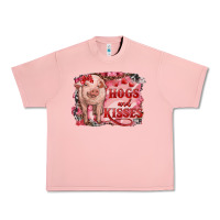 Salmon Valentines Day Pig Hogs And Kisses Urban Heavy Tee - RanaPortraitStore