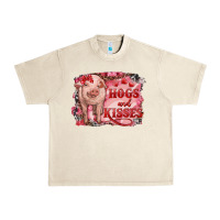 Sandshell Valentines Day Pig Hogs And Kisses Urban Heavy Tee - RanaPortraitStore