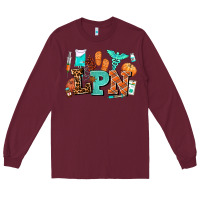 Burgundy lpn fall nurse with Long Sleeve Tee - AdoDesignShop